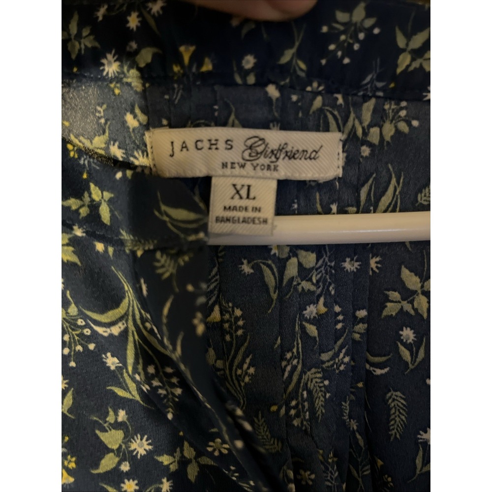 Jachs Girlfriend New York Women's XL Shirt Long Sleeve Floral Blue Green - Picture 2 of 7